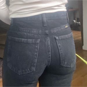 Vintage Rustler faded black high waisted straight denim size 29x32